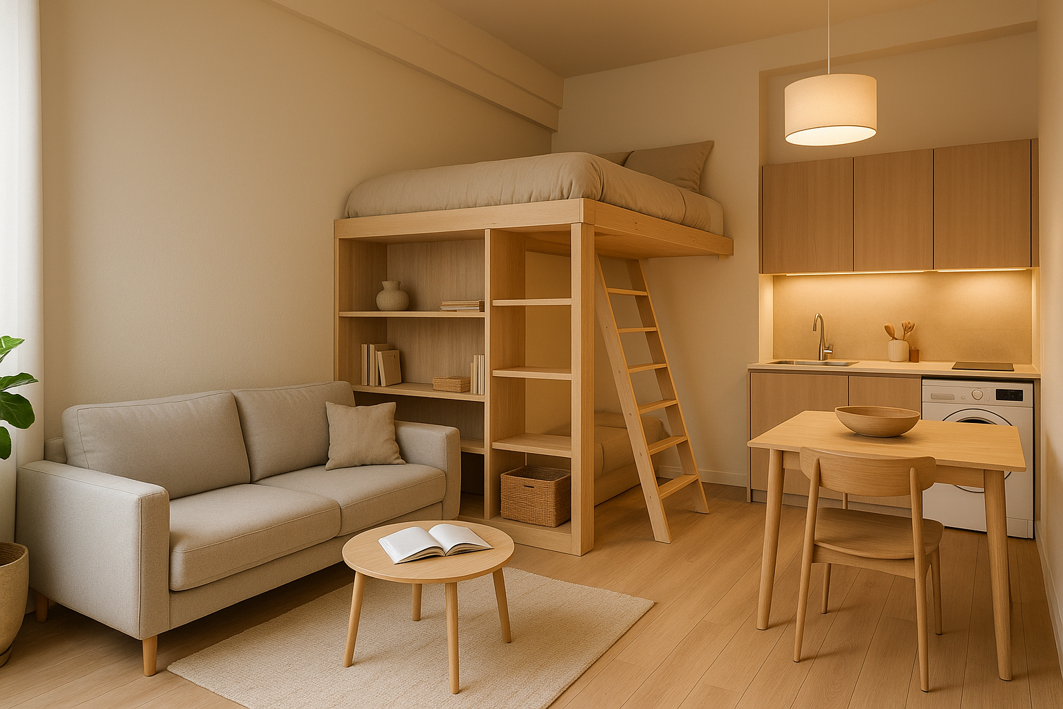Design d’interni per piccolo appartamento con arredi trasformabili e soluzioni salvaspazio